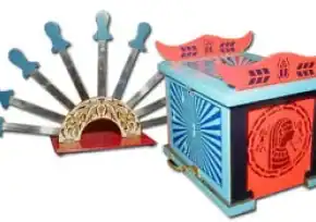 Coffre magique avec poignards pour illusion "Tête aux poignards".