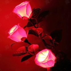 Bouquet 3 roses lumineuses