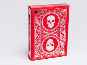 Superior Skull & Bones V2 (Red/Silver) Playing Cards by Expert Playing Card Co.