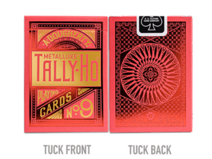 Tally-Ho Red (Circle) MetalLuxe Playing Cards by US Playing Cards