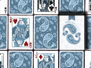 Marked Paisley Ton sur Ton Poudre Blue Playing Cards