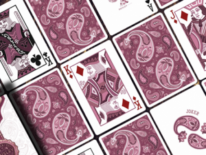 Marked Paisley Ton sur Ton Poudre Rouge Playing Cards