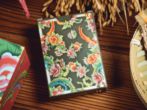 Phoenix and Peony (Green) Playing Cards by Bacon Playing Card Company