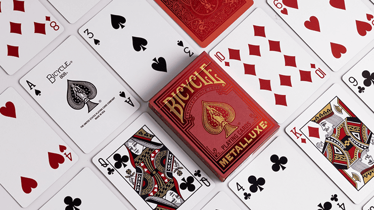 Bicycle Metalluxe Red Playing Cards by US Playing Card Co. 4 Bicycle Metalluxe Red Playing Cards by US Playing Card Co. – Image 4
