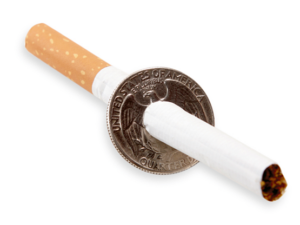 Cigarette Thru Quarter (One Sided) by Eagle Coins – Trick