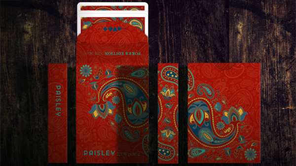 Plastic Paisley Poker Red Playing Cards by Dutch Card House Company – Image 4