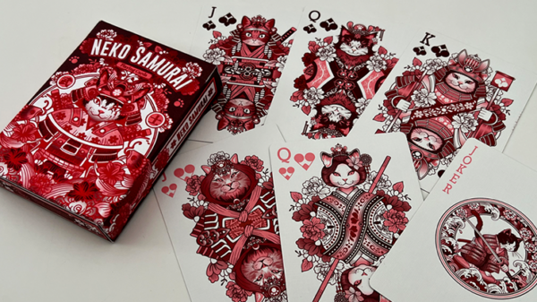 Neko Samurai (Red) Playing Cards – Image 2