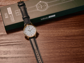 IARVEL WATCH (Gold Watchcase White Dial) by Iarvel Magic and Bluether Magic