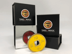 Chinese Coin (CH0020) Red & Yellow by Tango Magic - Tricks – article de magie | Abracadabreizh