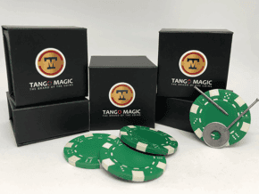 Magnetic Poker Chip Green plus 3 regular chips (PK003G) by Tango Magic - Trick – article de magie | Abracadabreizh