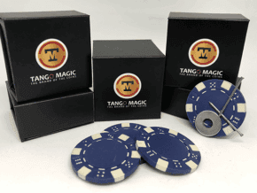 Magnetic Poker Chip Blue plus 3 regular chips (PK003B) by Tango Magic - Trick – article de magie | Abracadabreizh