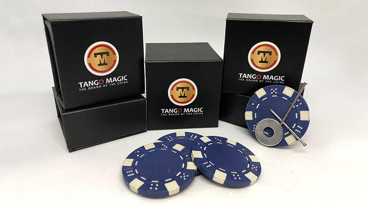 Magnetic Poker Chip Blue plus 3 regular chips (PK003B) by Tango Magic - Trick 1 Magnetic Poker Chip Blue plus 3 regular chips (PK003B) by Tango Magic - Trick