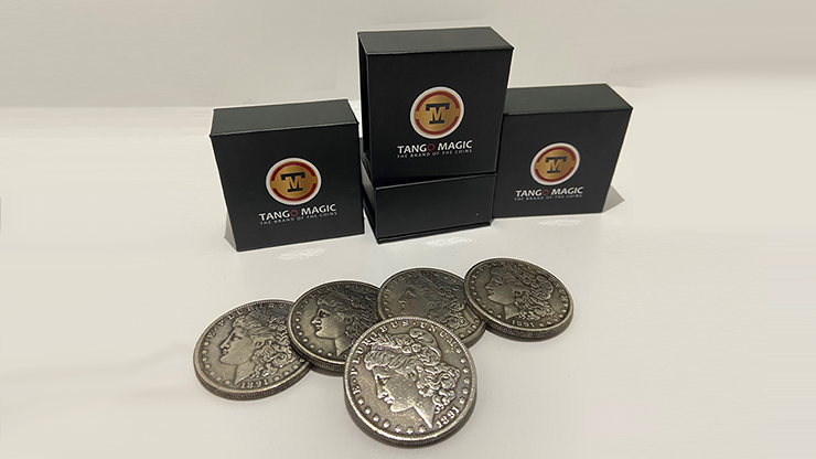Replica Morgan Expanded Shell plus 4 coins (Gimmicks and Online Instructions) by Tango Magic - Trick 1 Replica Morgan Expanded Shell plus 4 coins (Gimmicks and Online Instructions) by Tango Magic - Trick
