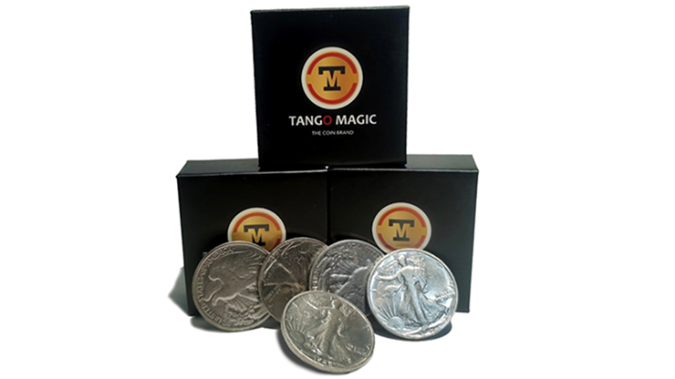 Replica Walking Liberty Expanded Shell plus 4 coins (Gimmicks and Online Instructions) by Tango - Trick 2 Replica Walking Liberty Expanded Shell plus 4 coins (Gimmicks and Online Instructions) by Tango - Trick – Image 2