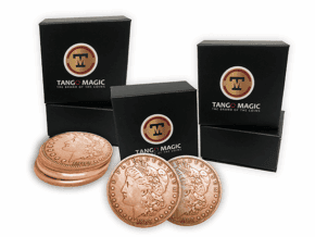 Copper Morgan Expanded Shell plus 4 four Regular Coins (Gimmicks and Online Instructions) by Tango Magic - Trick – article de magie | Abracadabreizh
