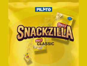 Pochette de bonbons Snackzilla Classic en jaune, pour illusion de magie ou dégustation.