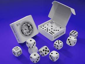 Jeu de dés forcés blanc pour magie et illusions, utilisé pour des tours de magie avec manipulation d.