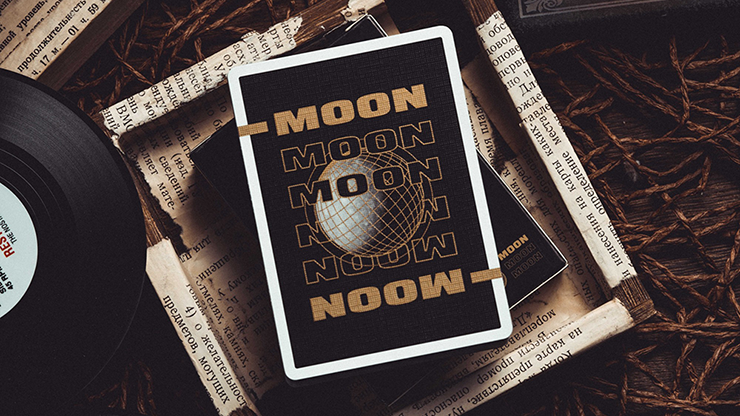 Moon (Black) Playing Cards 2 Cartes de magie Moon (Noir) pour illusionnisme et tours de magie.