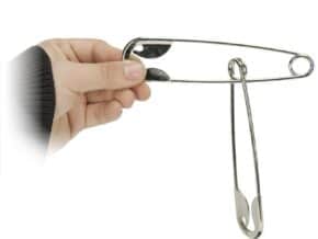 Pin de liaison géant pour magie ou bricolage, en métal, avec une pince de sécurité.