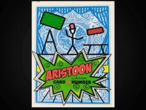 Jeu de magie Aristoon, carte et numéro, en bleu, pour illusionnisme.