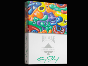 Bicycle Kenny Scharf Purple/Orange Box Set by US Playing Cards – article de magie | Abracadabreizh