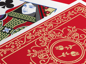 Red Roses Gold Foil Playing Cards (Fully Marked)