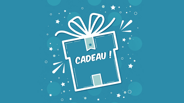 CADEAU! by Magie Climax 1 Coffret cadeau avec ruban et étoile, thème magie et surprise.