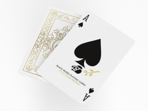 Black Roses White Gold Foil Playing Cards