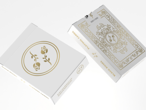 Black Roses White Gold Foil Playing Cards 1 Black Roses White Gold Foil Playing Cards – article de magie | Abracadabreizh