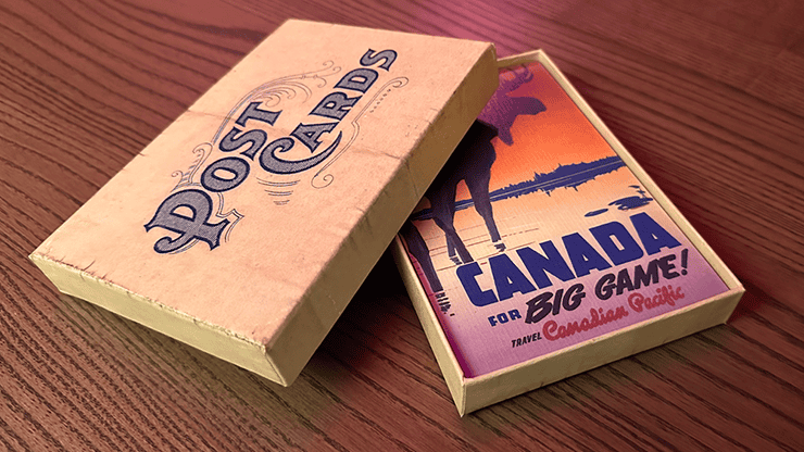 Boîte de cartes postales avec vue du Canada et texte "Canada for Big Game".