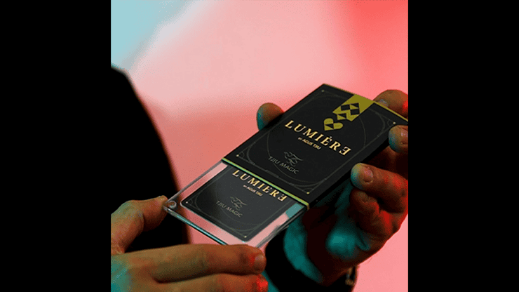 Cartes à jouer Lumière (Bleu) avec design lumineux et logo.