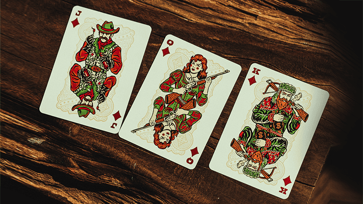 Jeu de cartes de poker Gunslingers Rouge avec illustrations détaillées.