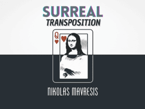 Carte de jeu avec image de Mona Lisa et texte Surreal Transposition.