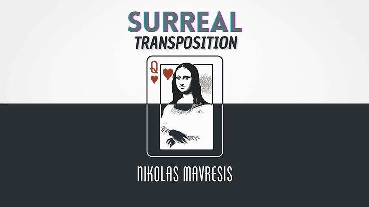 Carte de jeu avec image de Mona Lisa et texte Surreal Transposition.