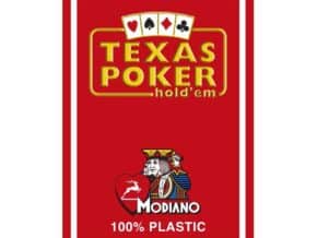 Modiano playing cards - Texas Poker 2 Jumbo index Red – article de magie | Abracadabreizh