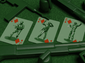 Army Men Playing Cards